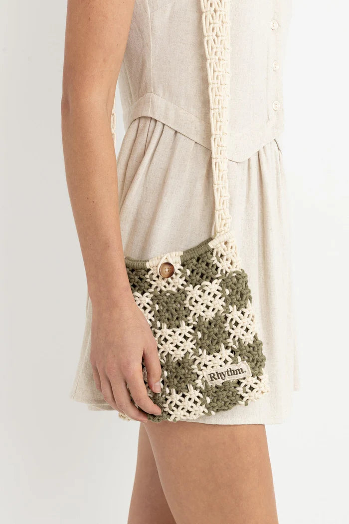 Rhythm Green Crochet Shoulder Bag
