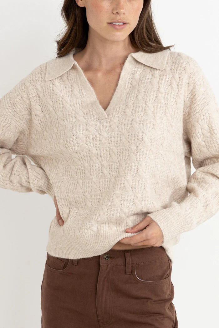 Rhythm Lexie V-neck Collared Sweater