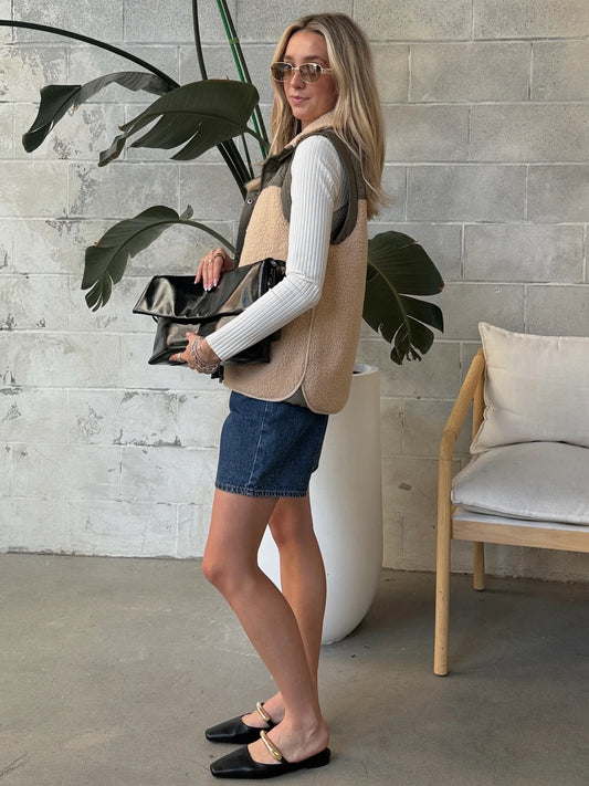 Dex Mixed Fabric Vest