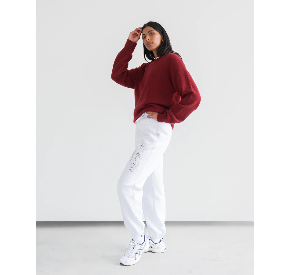 Brunette the Label Oversized Knitted Crew | Burgundy