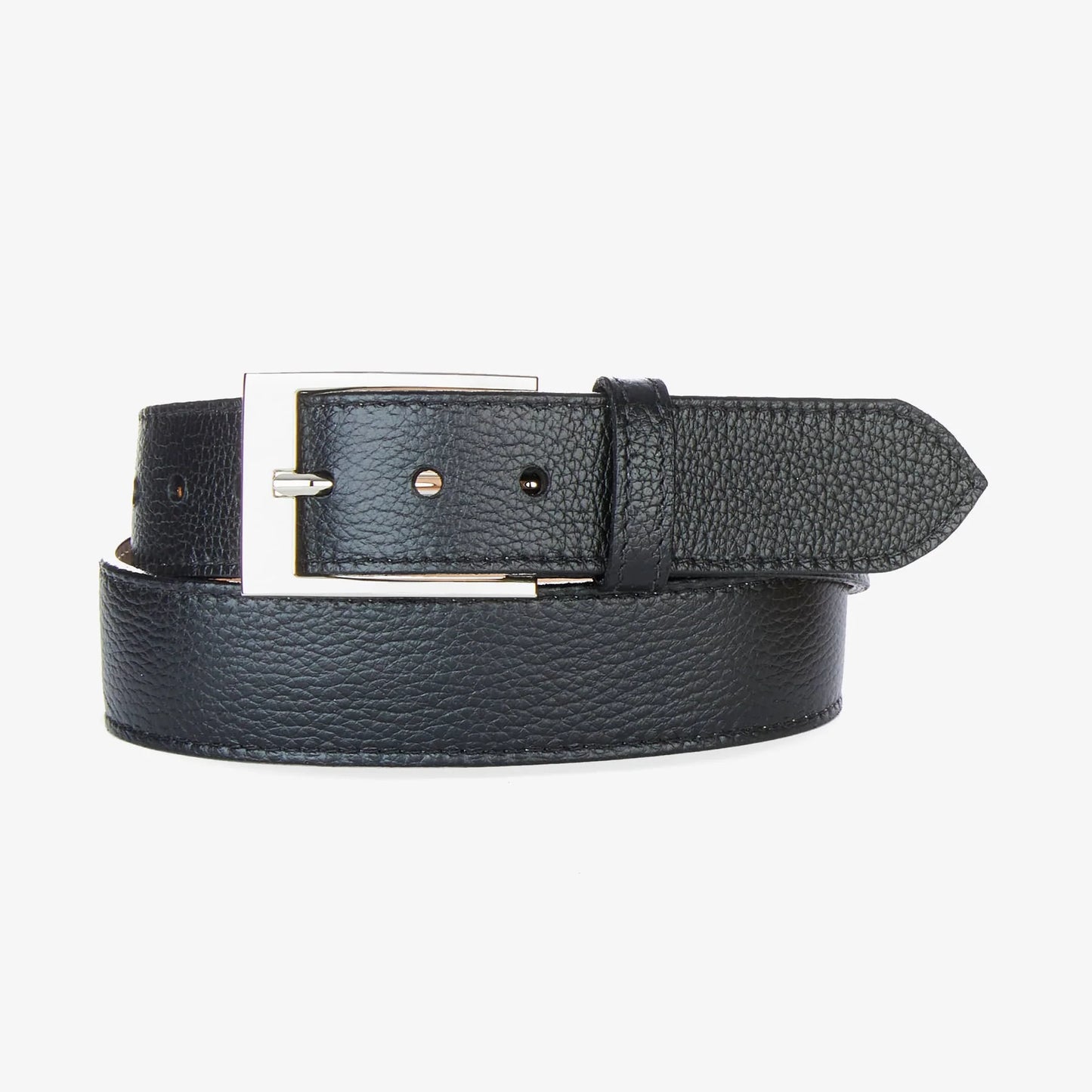 Brave Leather Black Birget Pebbled Belt