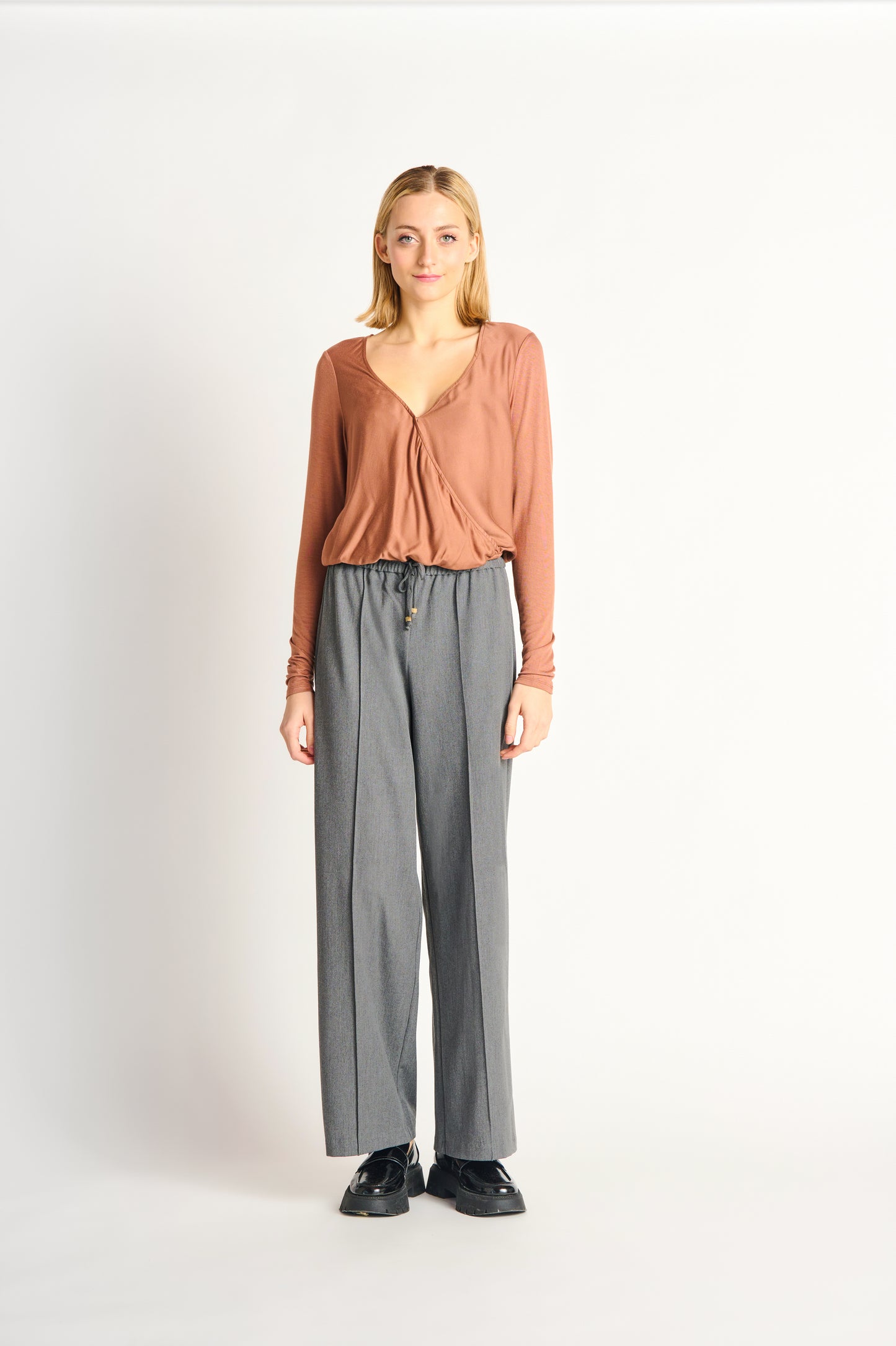 Dex Wrap Front Knit Top
