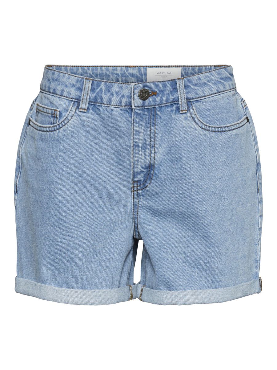 Noisy May Light Blue Denim Smiley Shorts