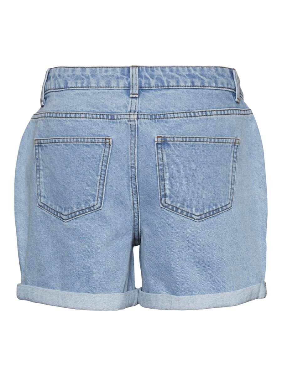 Noisy May Light Blue Denim Smiley Shorts