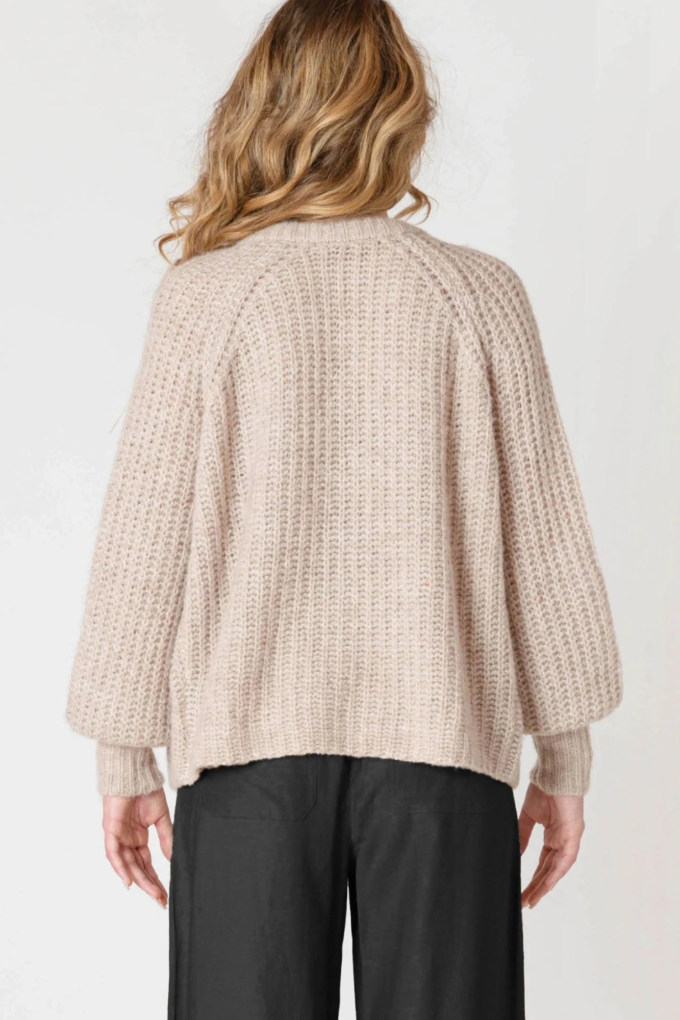Dex Oat Crewneck Textured Cardigan