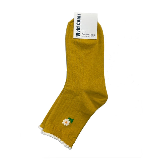 Single Flower Quarter Socks