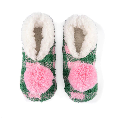Shiraleah Green Chlo Plaid Slipper Socks