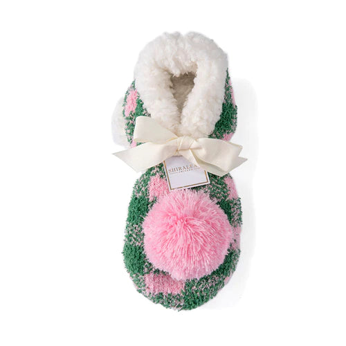 Shiraleah Green Chlo Plaid Slipper Socks