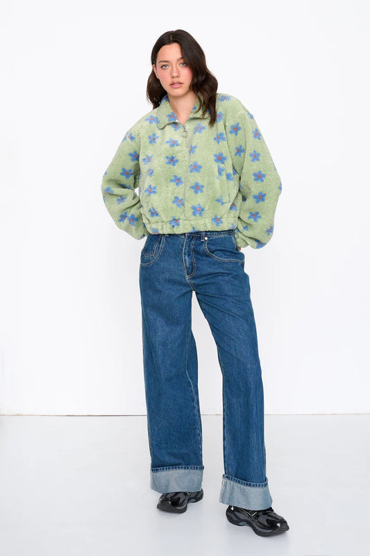 24COLOURS Green Flower Jacket