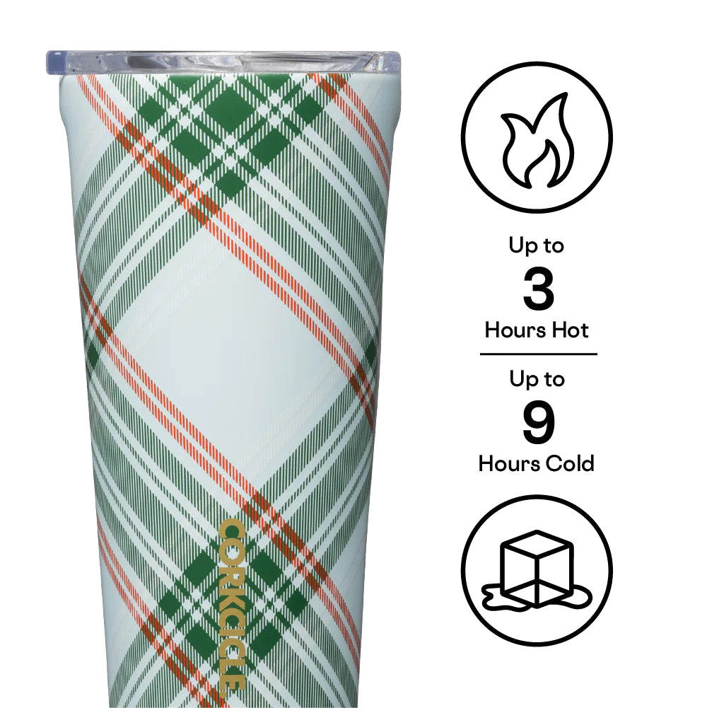 Corkcicle 16oz Peppermint Plaid Tumbler