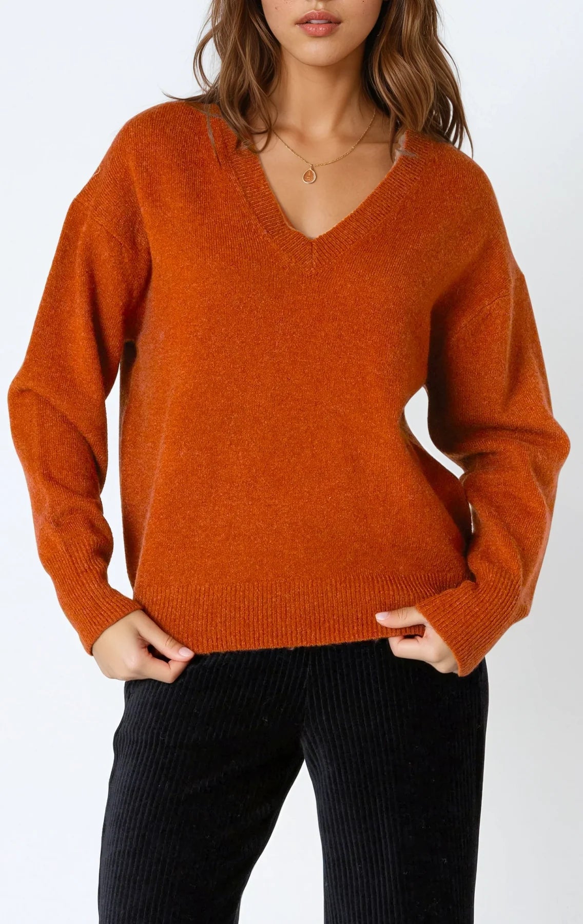 Dex Burnt Orange Soft Touch Sweater
