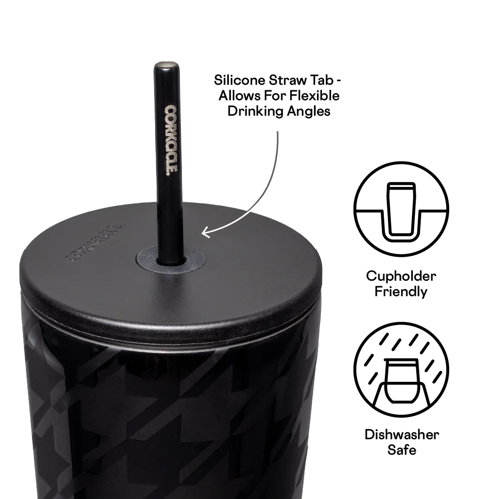 Corkcicle 24oz Onyx Houndstooth Cold Cup