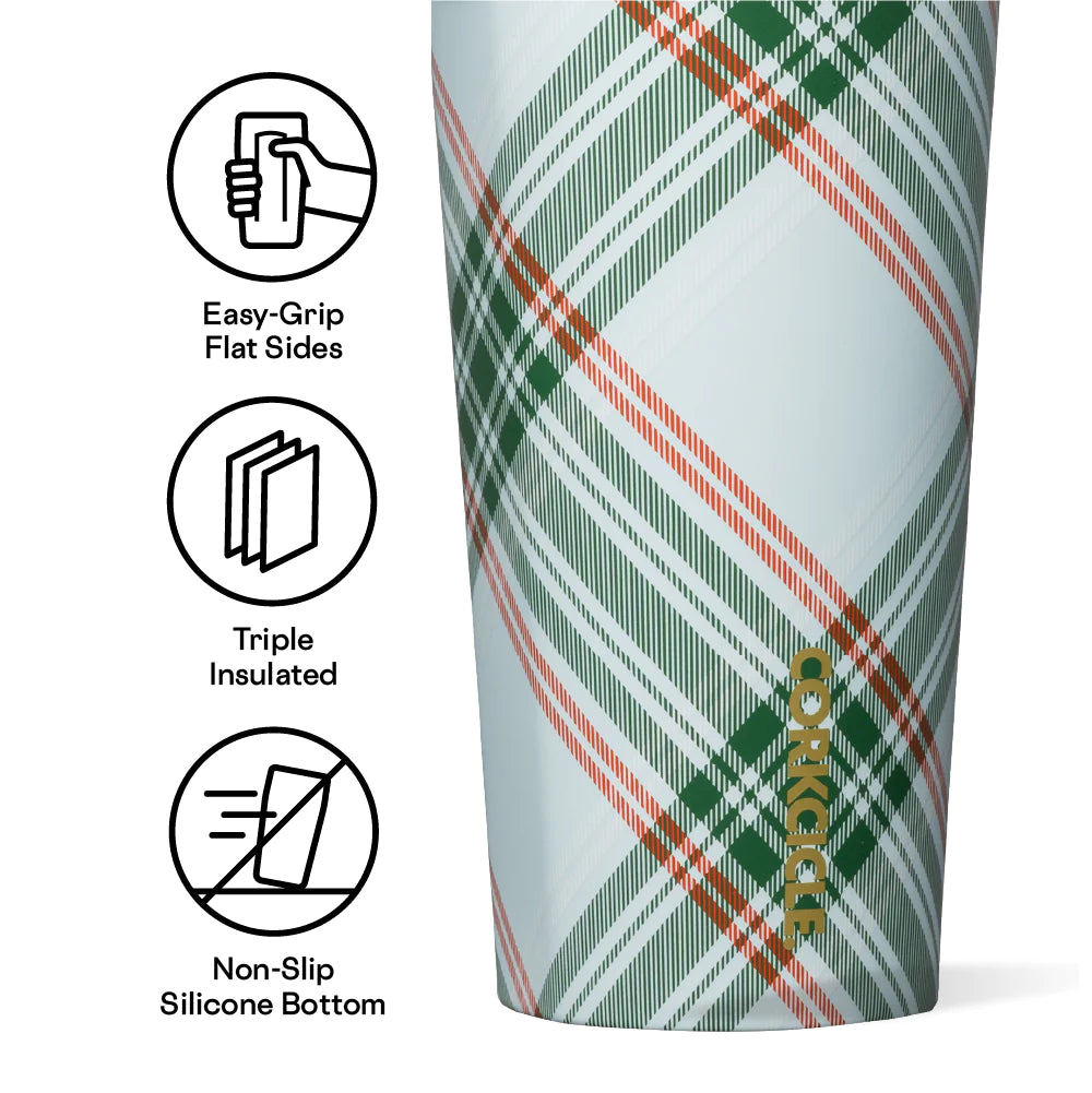 Corkcicle 16oz Peppermint Plaid Tumbler