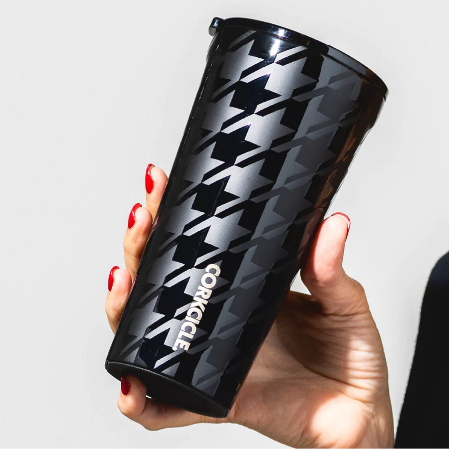 Corkcicle 16oz Onyx Houndstooth Tumbler