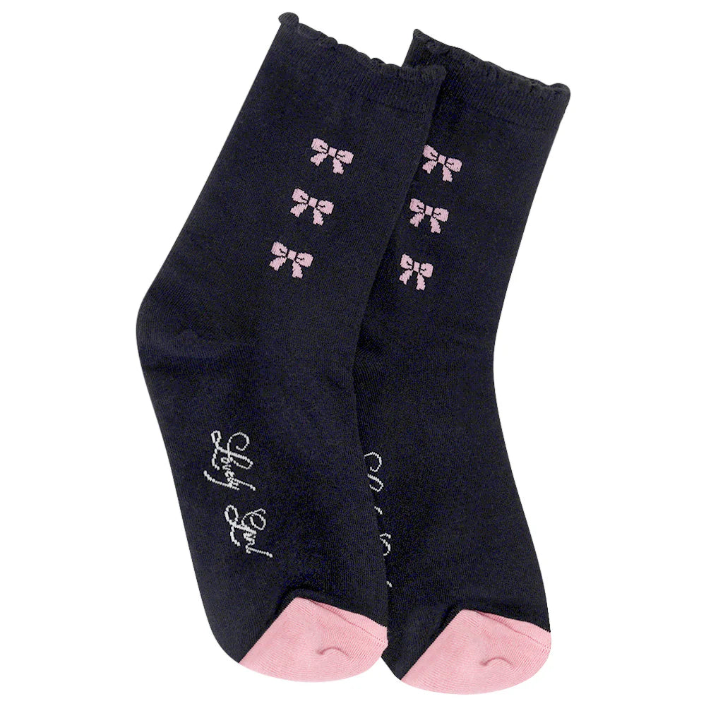 LimLim Three Pink Bow Socks