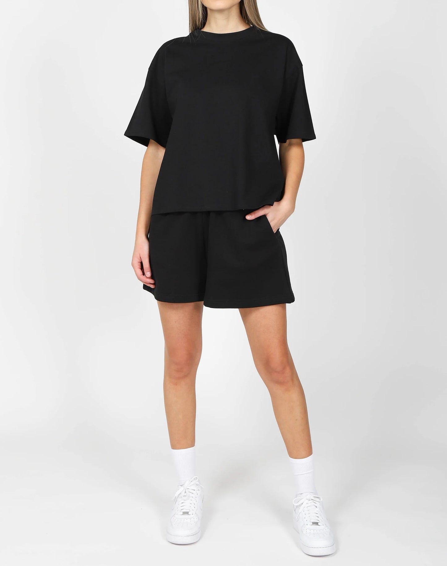 Brunette the Label The Boxy Crew Neck Tee | Black