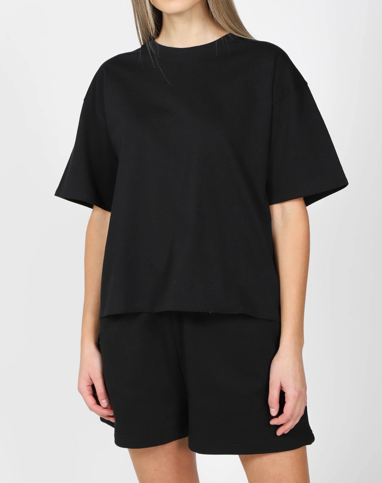 Brunette the Label The Boxy Crew Neck Tee | Black