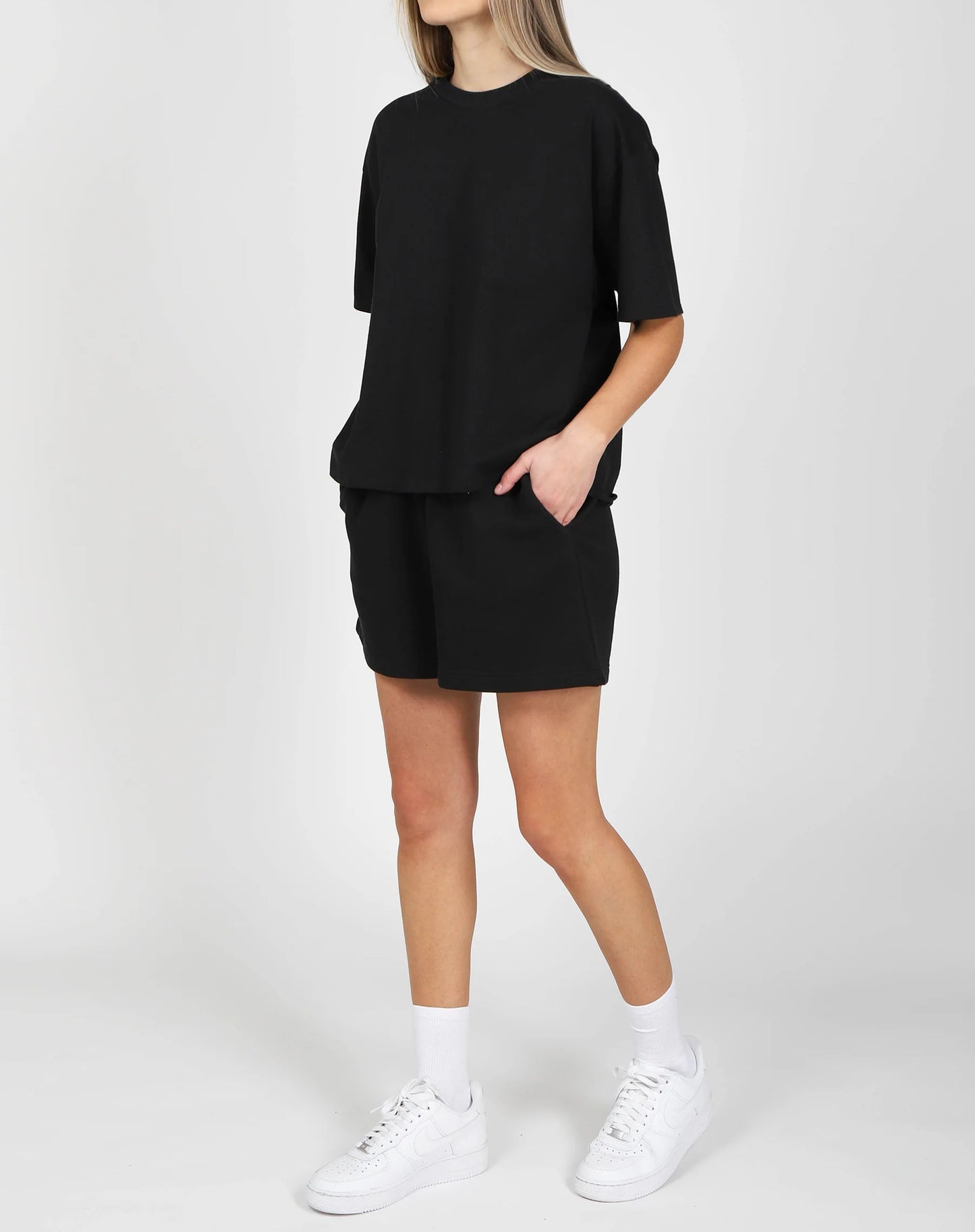 Brunette the Label The Boxy Crew Neck Tee | Black