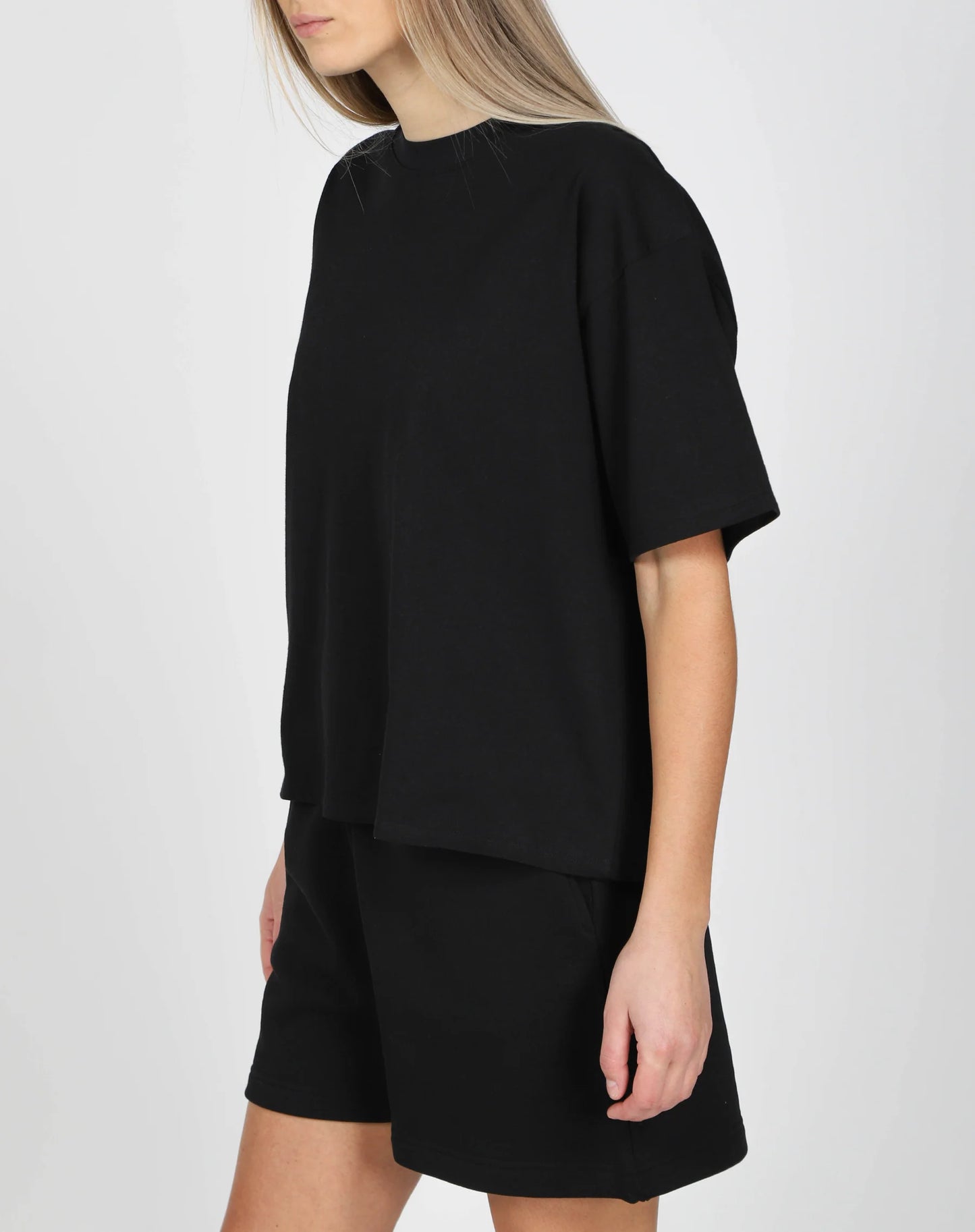 Brunette the Label The Boxy Crew Neck Tee | Black