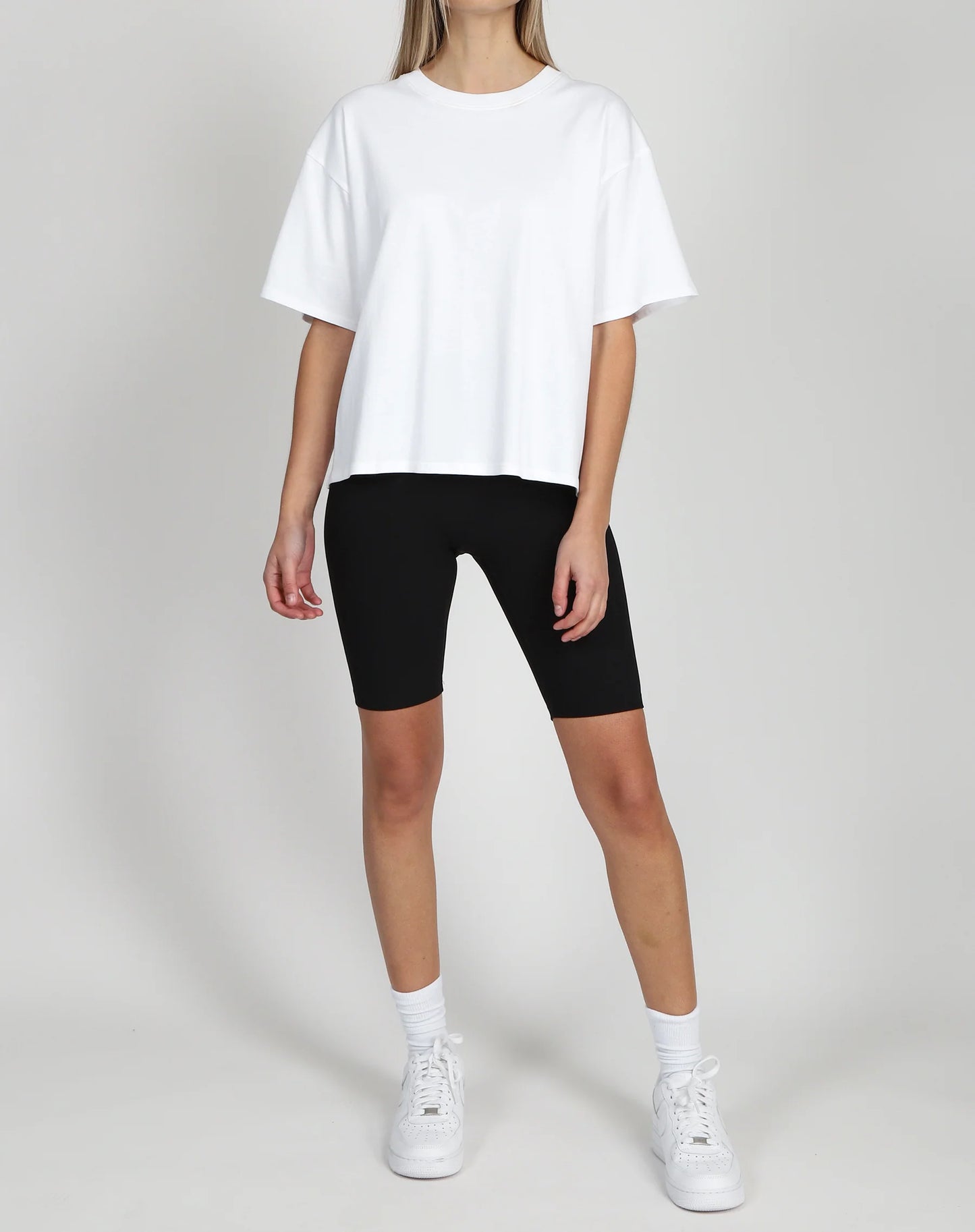 Brunette the Label The Boxy Crew Neck Tee | White