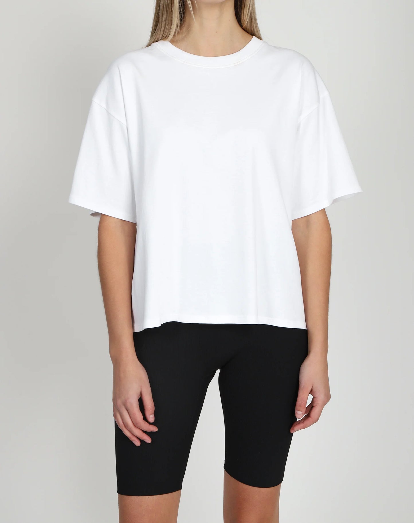Brunette the Label The Boxy Crew Neck Tee | White