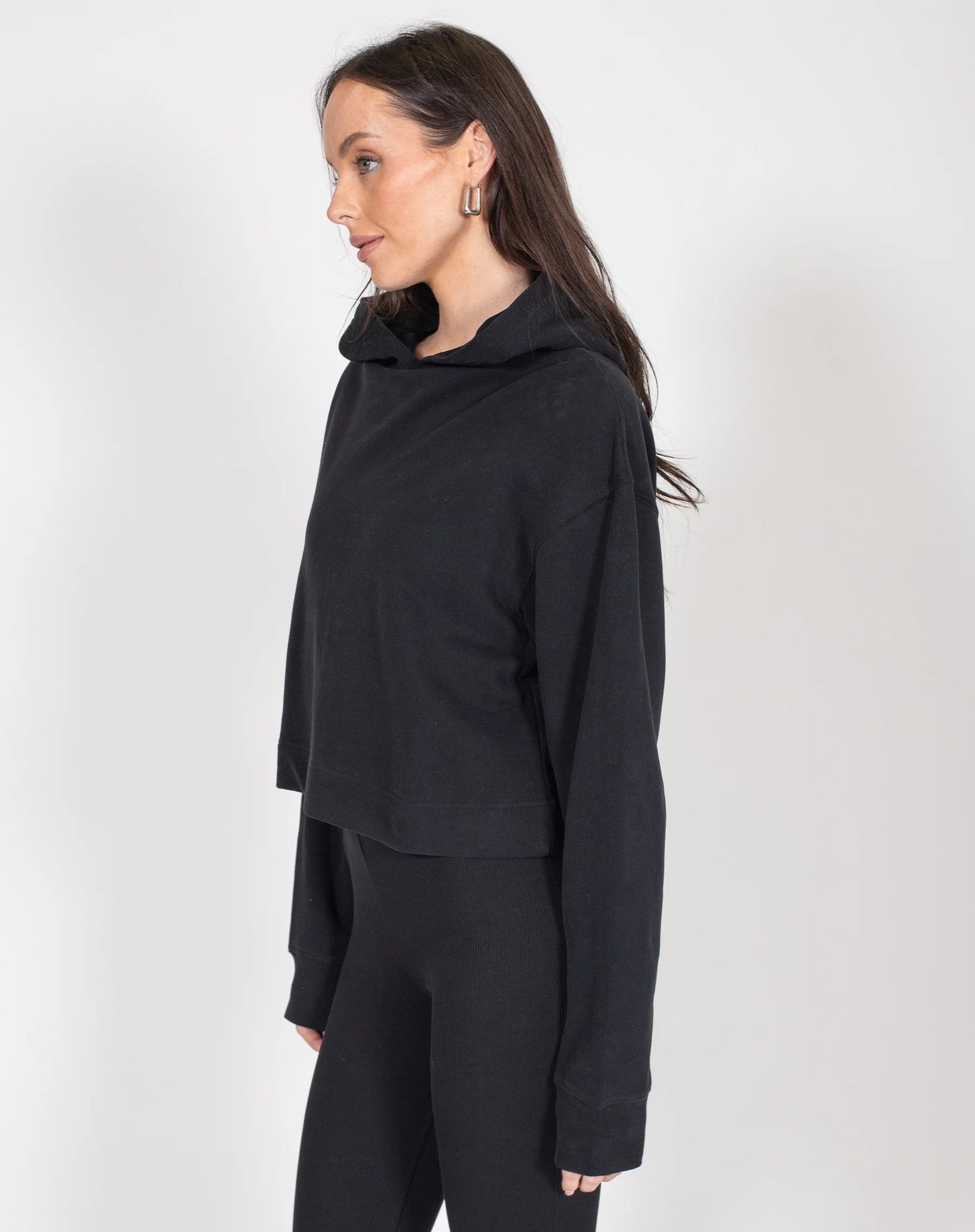 Brunette the Label The Cropped Core Hoodie | Black