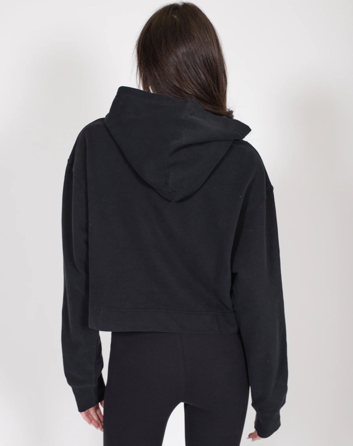 Brunette the Label The Cropped Core Hoodie | Black