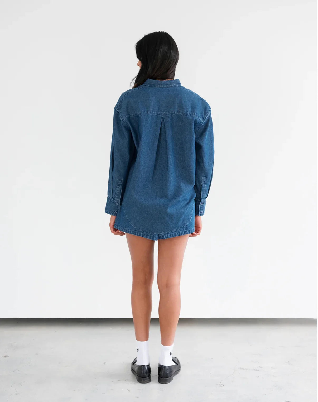 Brunette the Label Dark Denim Button Up Shirt