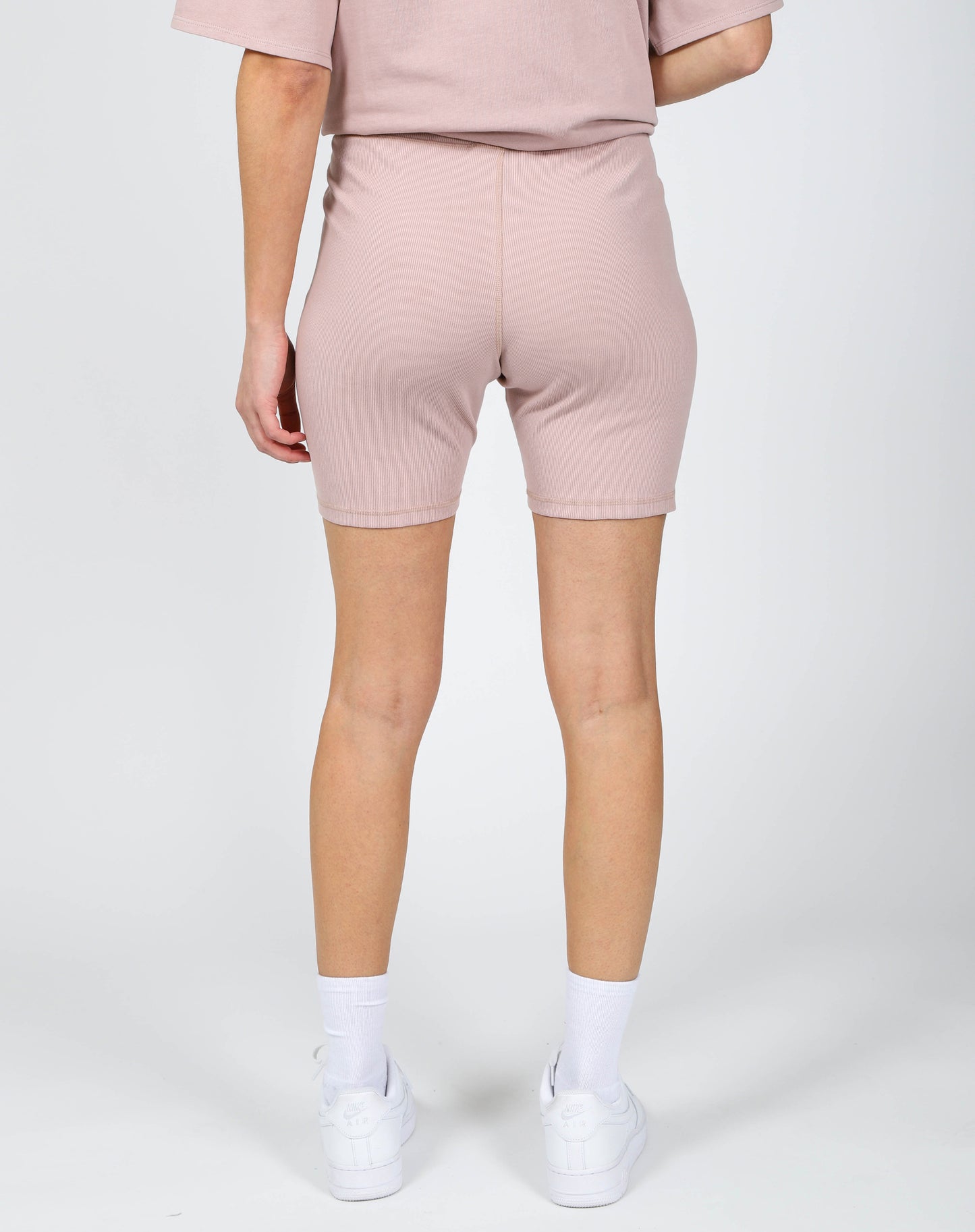 Brunette the Label Ribbed Biker Short | Pink Smoke