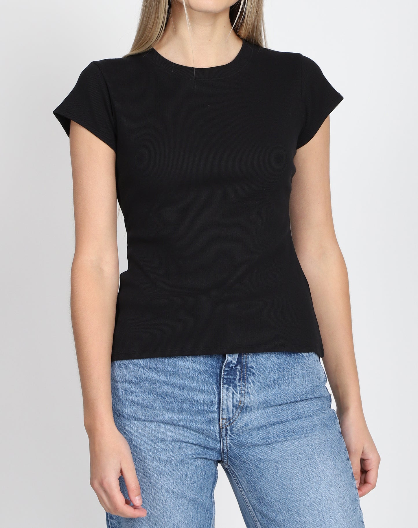 Brunette the Label Ribbed Tee | Black