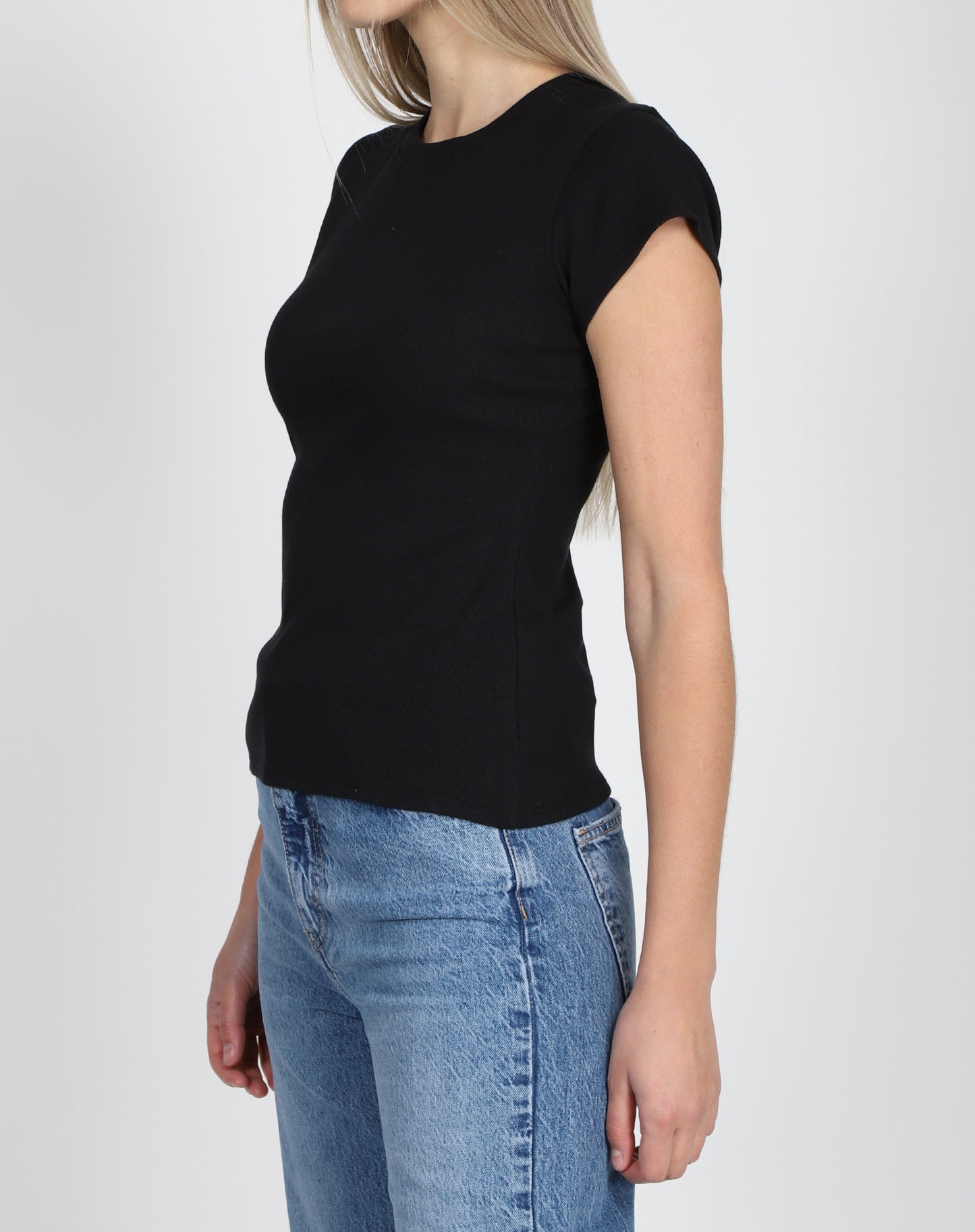 Brunette the Label Ribbed Tee | Black