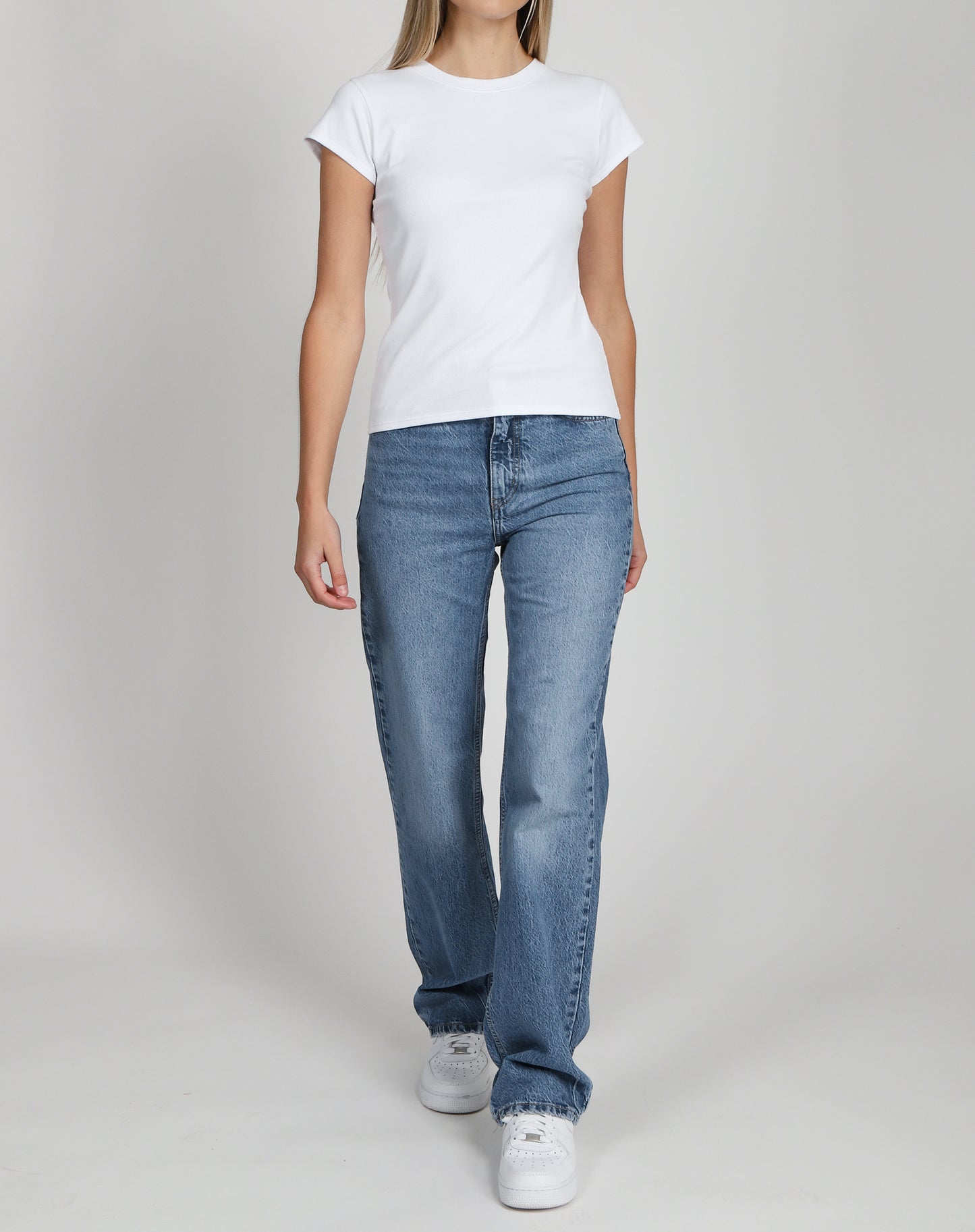 Brunette the Label Ribbed Tee | White