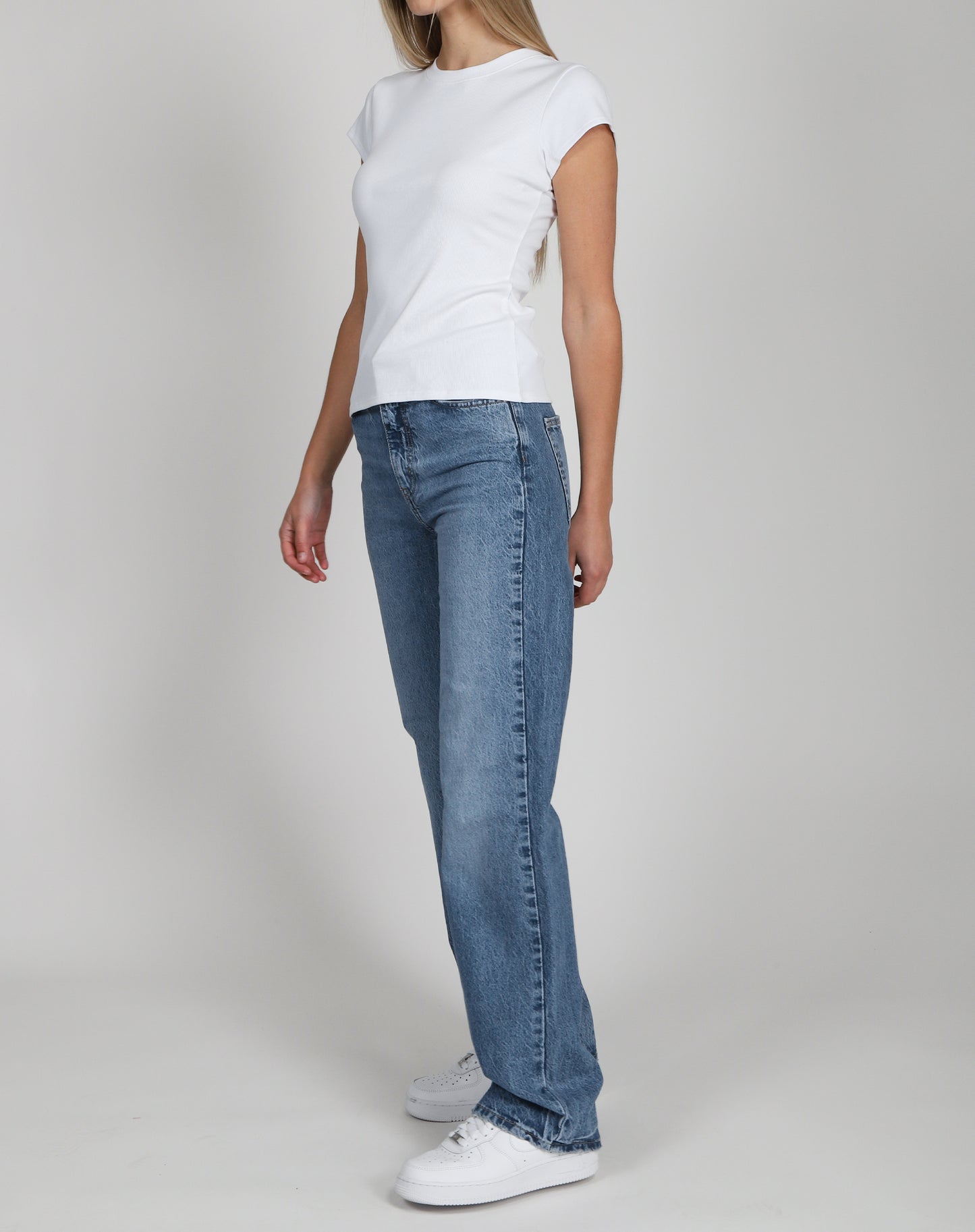 Brunette the Label Ribbed Tee | White