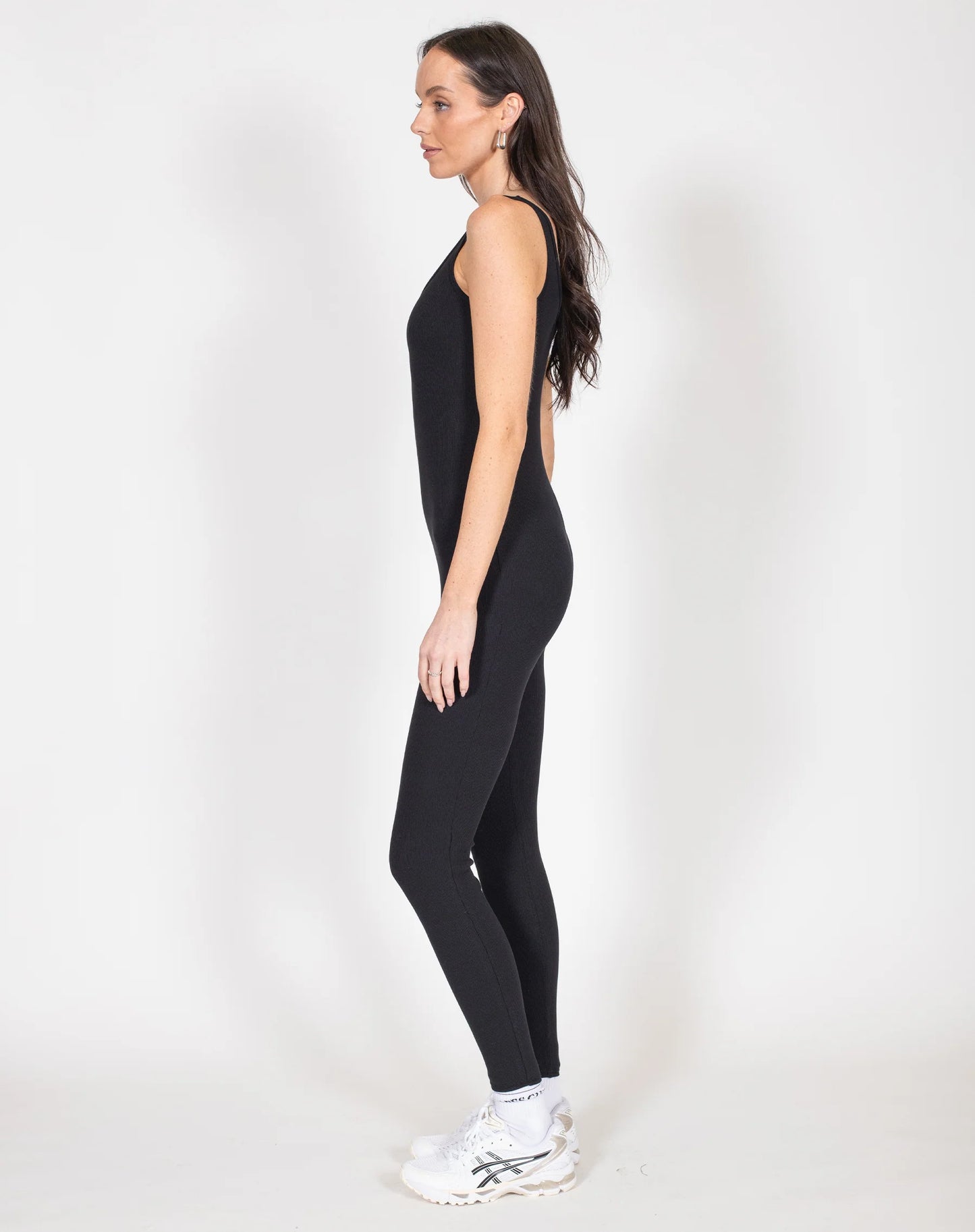 Brunette the Label Ribbed Scoop Neck Jumpsuit | Black