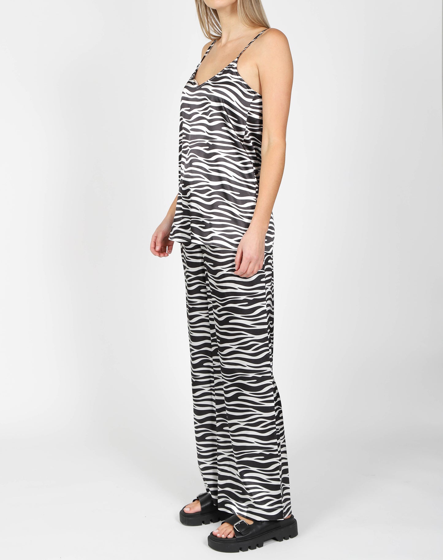 Brunette the Label The "DIANA" Silk Camisole | Zebra