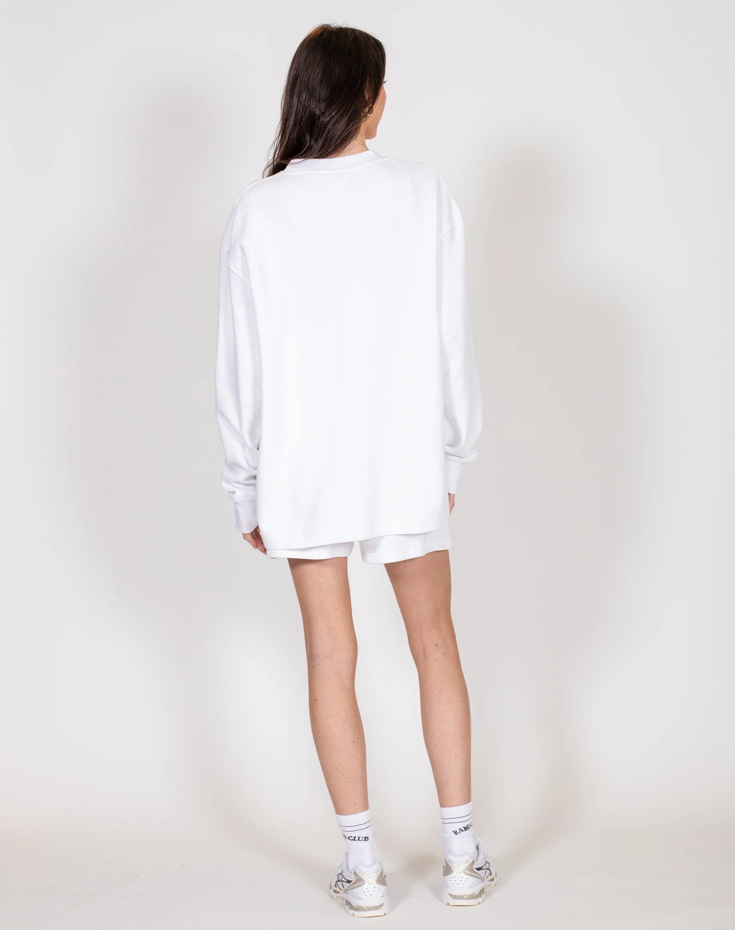 Brunette the Label Waffle Knit Boxy Tee | White
