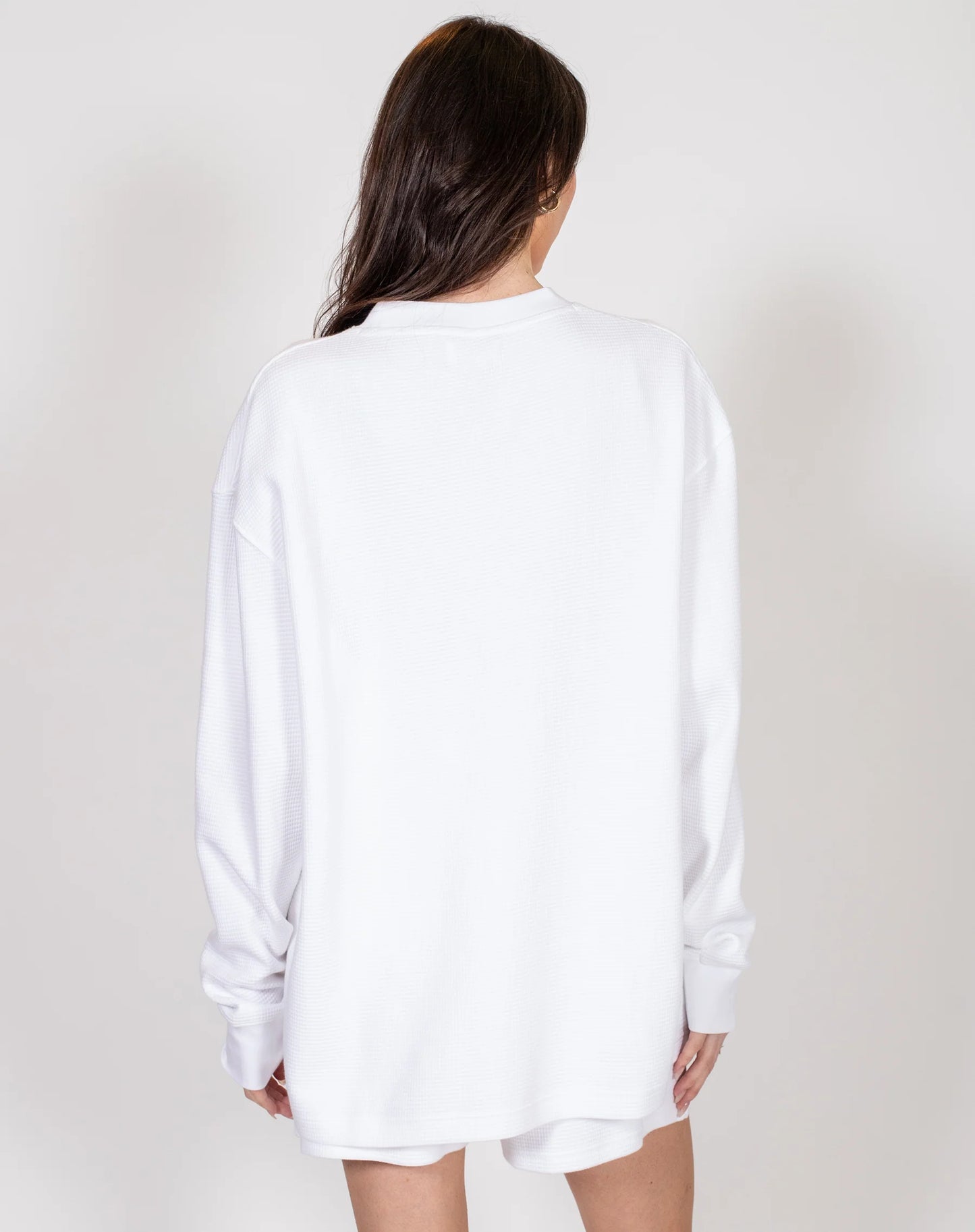 Brunette the Label Waffle Knit Boxy Tee | White