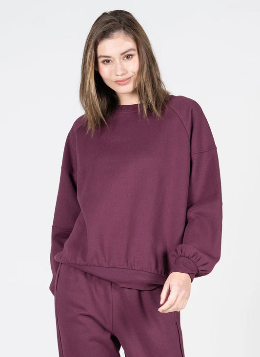 C'est Moi Fig Oversized Crew Neck Sweatshirt