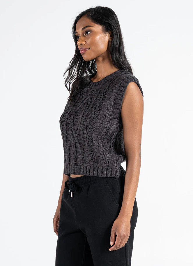 C'est Moi Charcoal Cable Vest