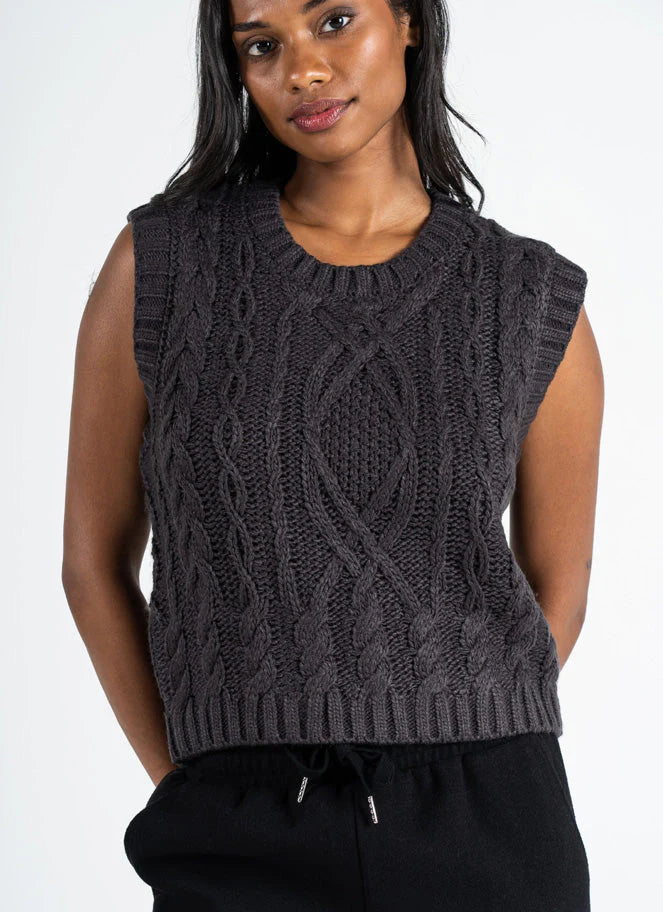 C'est Moi Charcoal Cable Vest