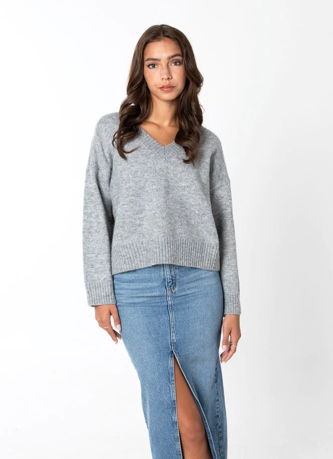 C'est Moi Crop V-Neck Sweater