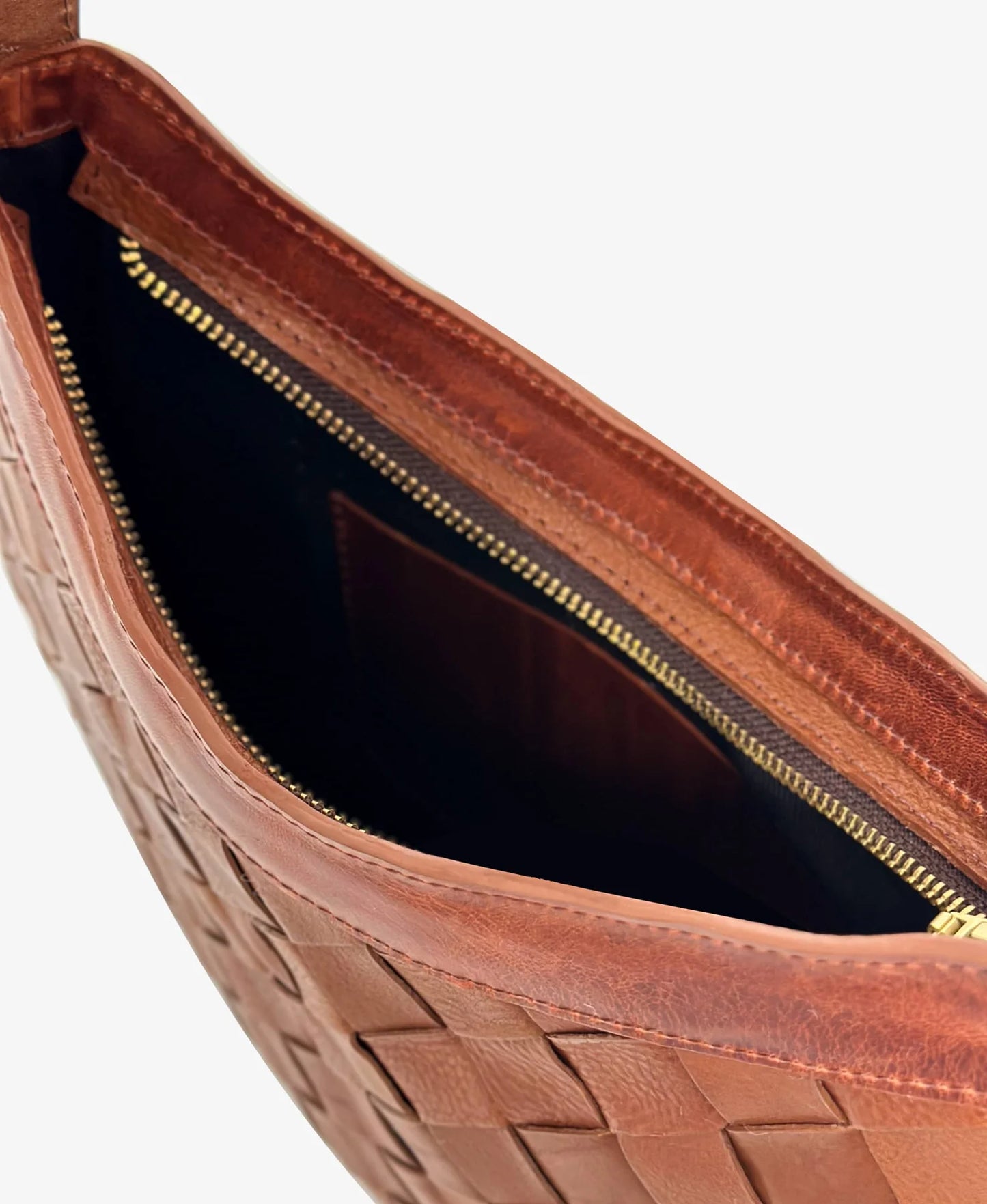 Brave Leather Tan Ava Woven Shoulder Bag