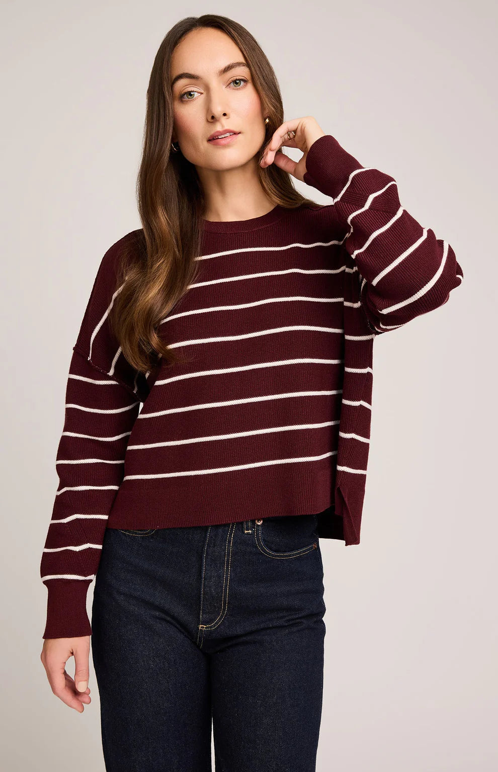 Gentle Fawn Merlot Stripe Echo Pullover Sweater