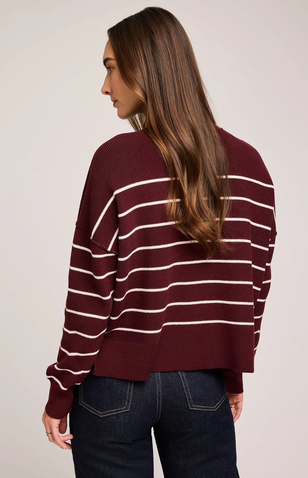 Gentle Fawn Merlot Stripe Echo Pullover Sweater