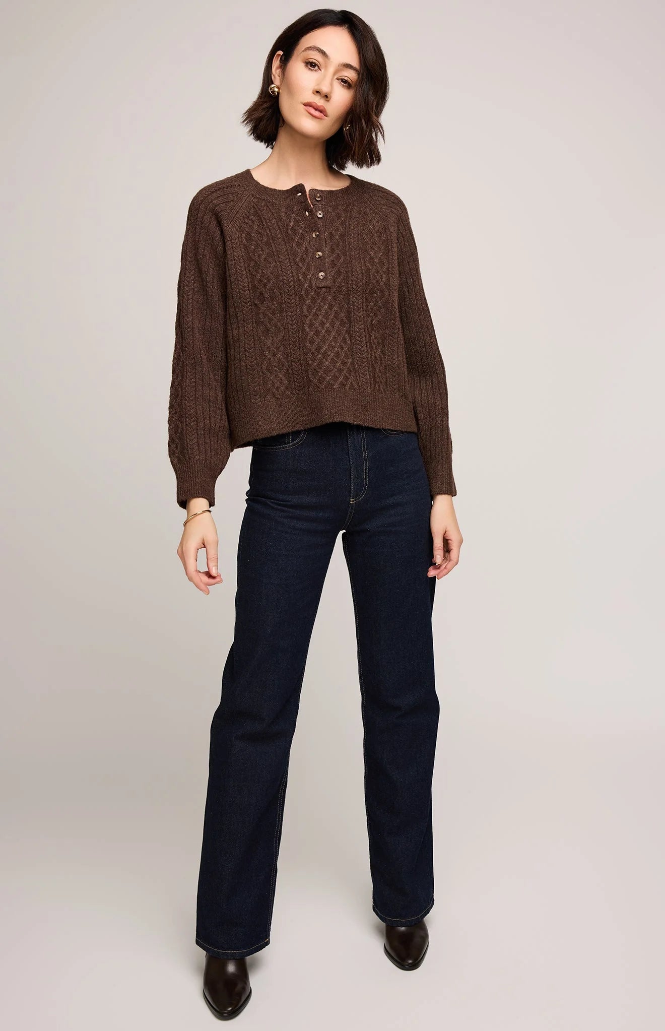 Gentle Fawn Heather Chocolate Aspen Pullover Sweater
