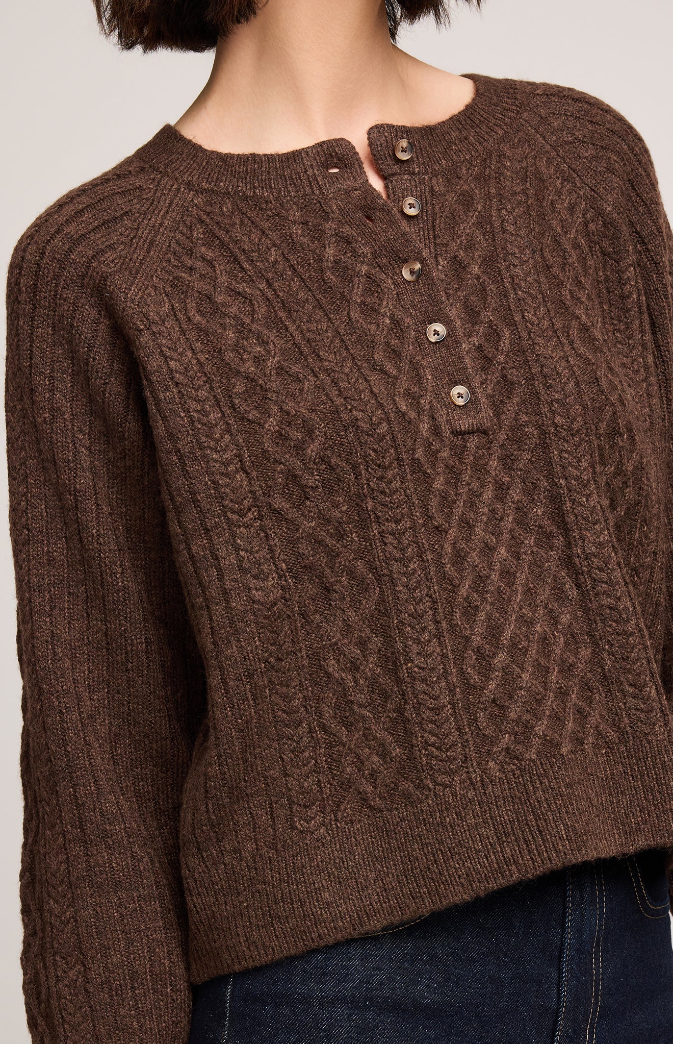 Gentle Fawn Heather Chocolate Aspen Pullover Sweater