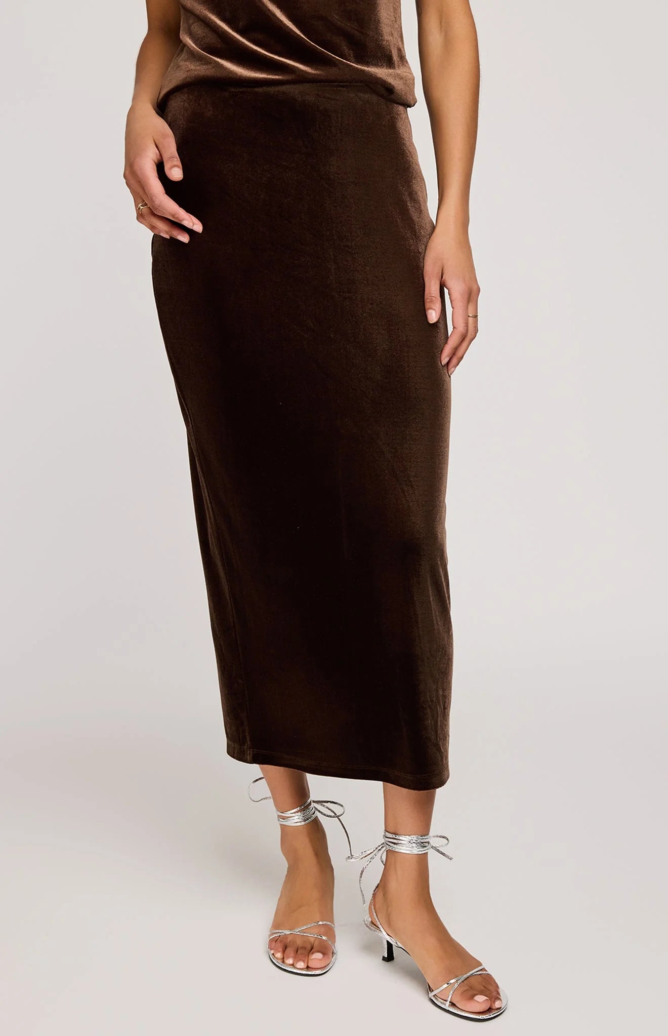 Gentle Fawn Dahlia Velvet Column Skirt