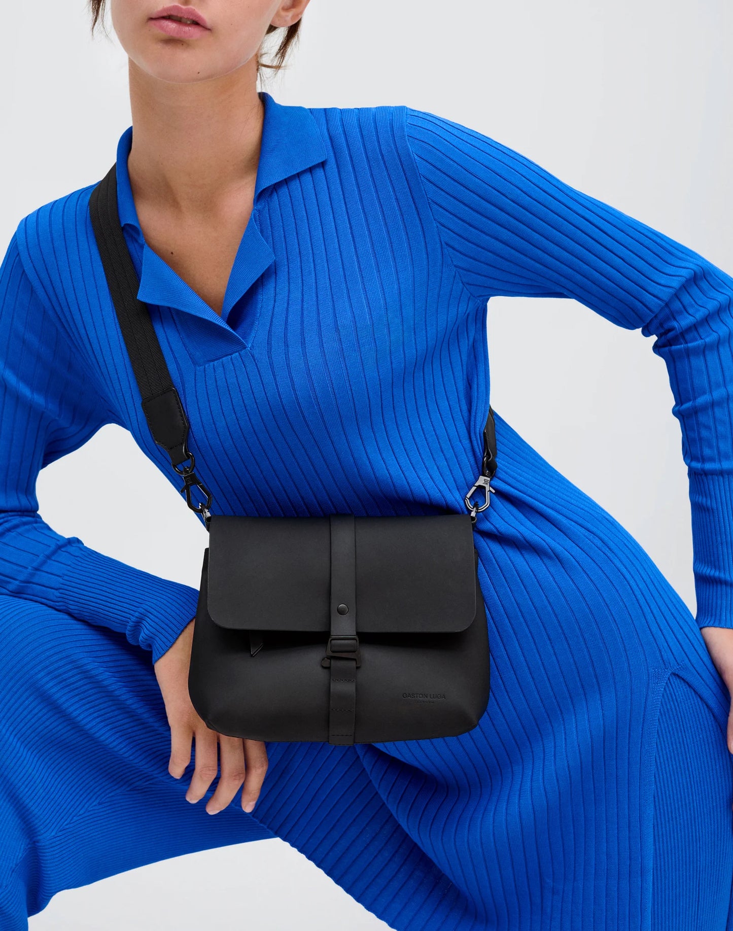 Gaston Luga Black Spläsh Crossbody Bag