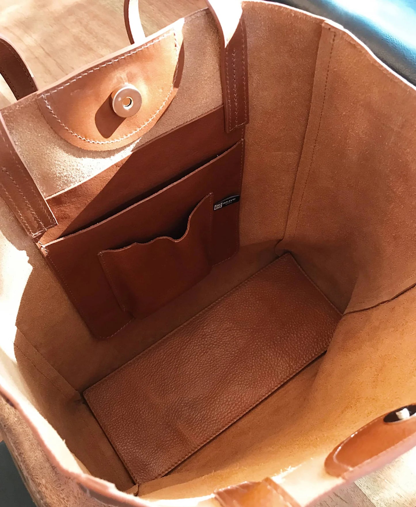 Brave Leather Giovana Vachetta Tote in Tan