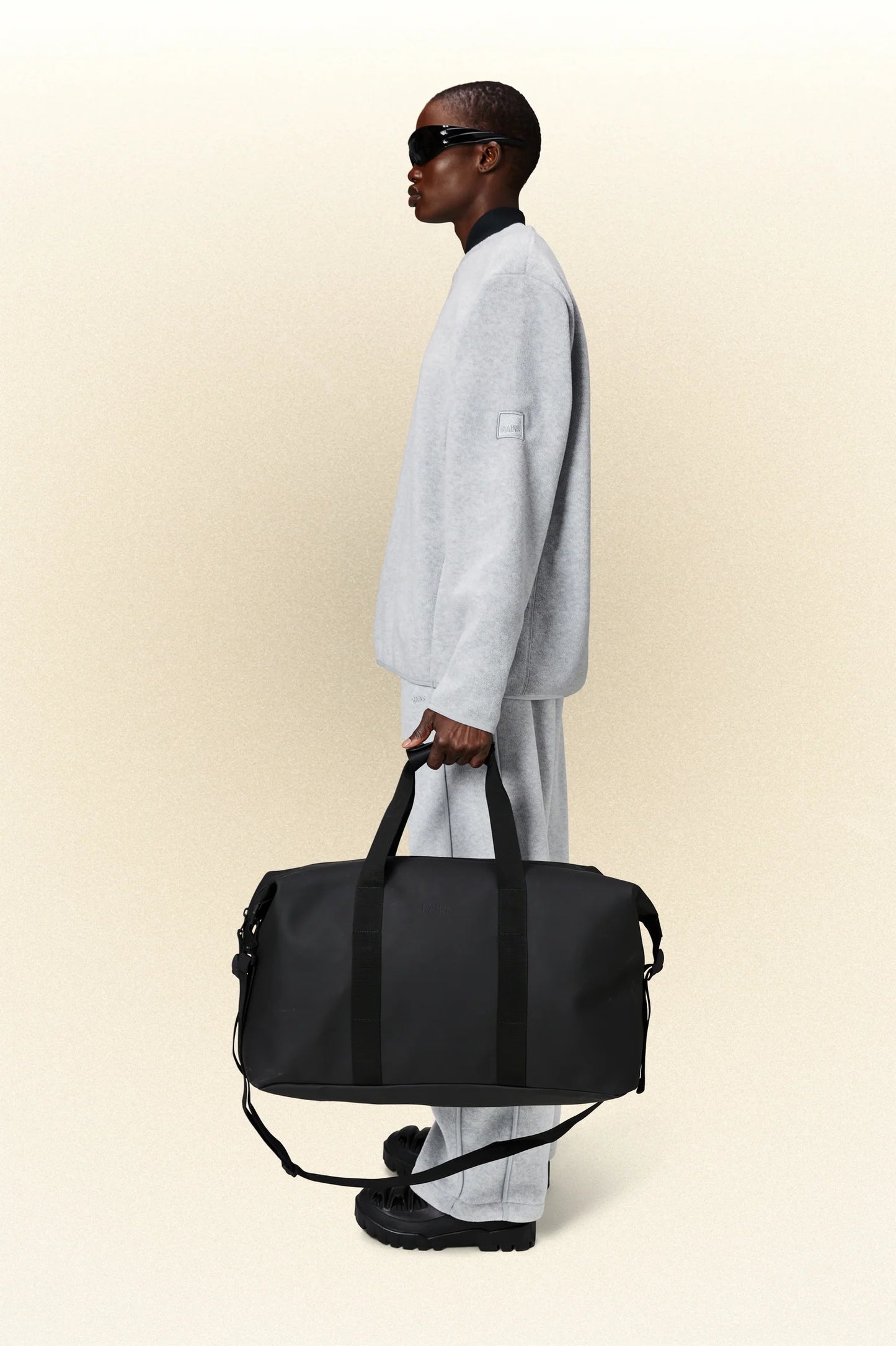 RAINS Black Hilo Weekend Bag